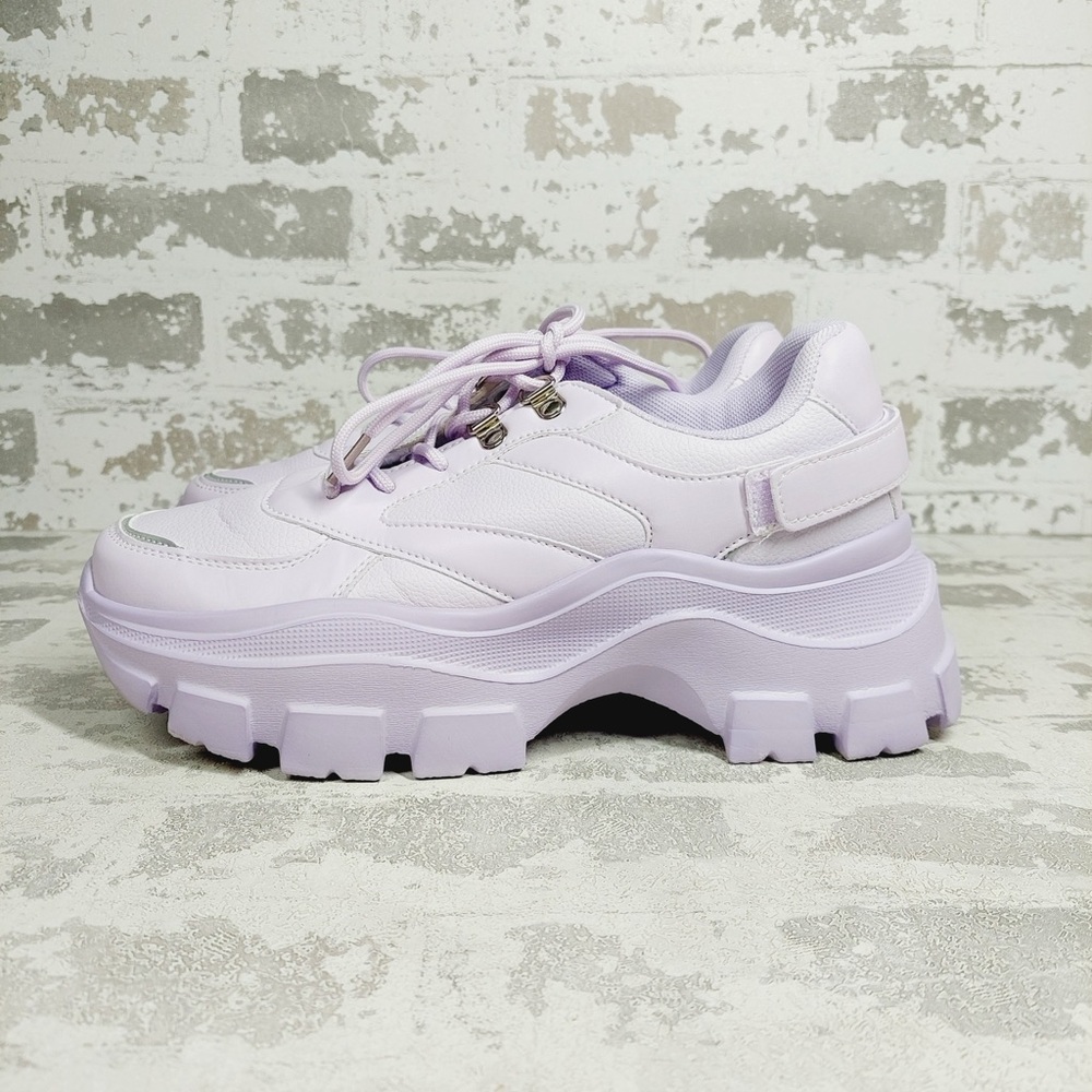 NEW Berness Damiano2 Purple Platform Chunky Lug Sole Sneakers F783